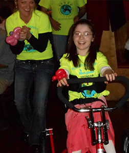 Maddison received her adapted bike during the dinner